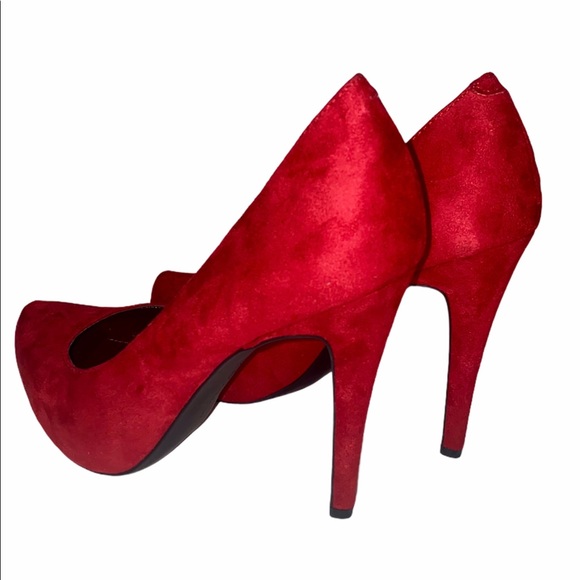 BCBGENERATION Parade Suede Red Platform High Heel 2000s - Picture 14 of 14